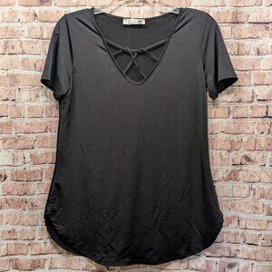 Gorilla Cat Blouse Short Sleeve BLACK Size Small
